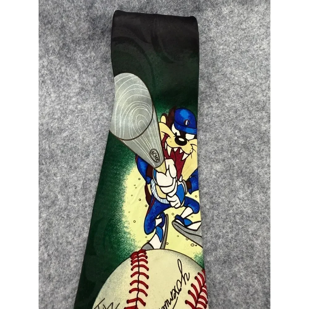 Vintage Looney Tunes Mania Mens Neck Tie Taz Tasmanian‎ Devil 1996 Dressy Work
